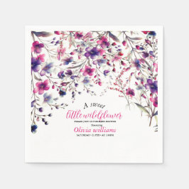 Servilleta De Papel Pequeña flor silvestre dulce moderno bebé rosa