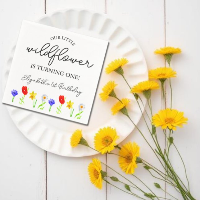 Servilleta De Papel Pequeña flor silvestre, primer cumpleaños (Subido por el creador)