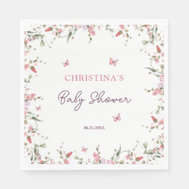 Servilleta De Papel Pequeña mariposa acuática Baby Shower