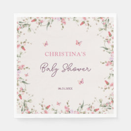 Servilleta De Papel Pequeña mariposa acuática Baby Shower