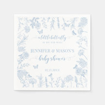 Pequeña mariposa azul elegante ducha de bebé