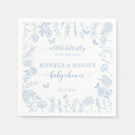 Servilleta De Papel Pequeña mariposa azul elegante ducha de bebé