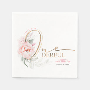 Servilleta De Papel Pequeña Miss Maravillosa Cute Floral Primer cumple