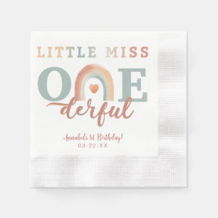 Servilleta De Papel Pequeña Miss Maravilloso Boho Rainbow Birday Napki