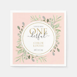 Servilleta De Papel Pequeña Miss OneMaravilloso Elegante Primer Día de