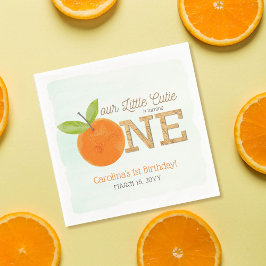 Servilleta De Papel Pequeña Naranja Cutie Clementine Primer cumpleaños
