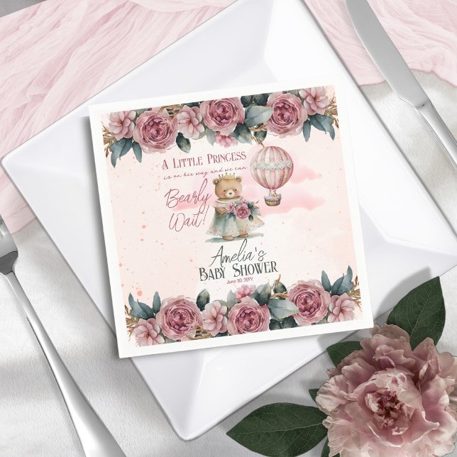 Servilleta De Papel Pequeña Princesa Osa Bearly Wait Chica Baby Shower (Subido por el creador)