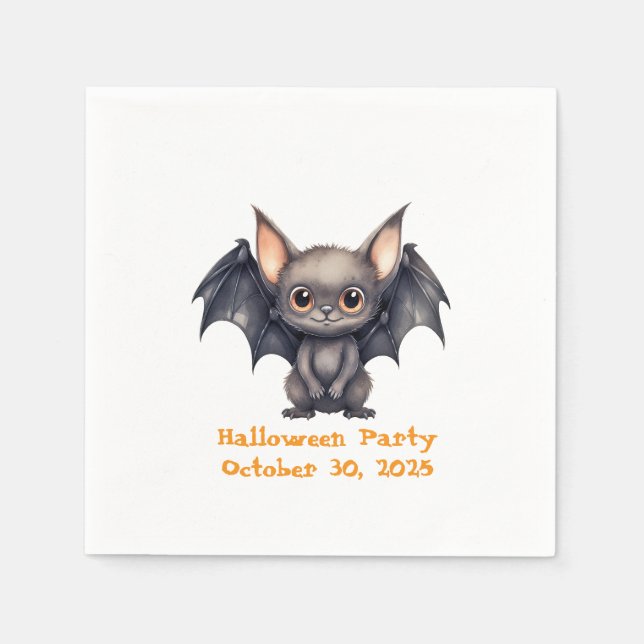 Servilleta De Papel Pequeña y Adorable Bat Sonriente (Anverso)