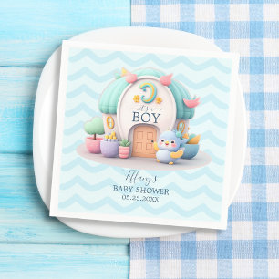 Servilleta De Papel Pequeña y pequeña casa con dragón Boy Baby Shower