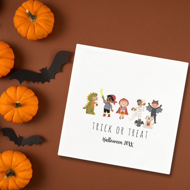 Servilleta De Papel Pequeña y simple trucha o tratamiento de la servil (Cute Simple Trick or Treat Halloween Paper Napkins)