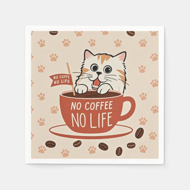 Servilleta De Papel Pequeñas huellas de pata de gato y Poster de grano (Anverso)