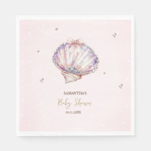 Servilleta De Papel Pequeñas Perlas Conchas Diamantes Puntos Fiesta de