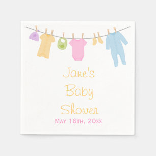 Servilleta De Papel Pequeñas servilletas de Baby Shower de la ropa