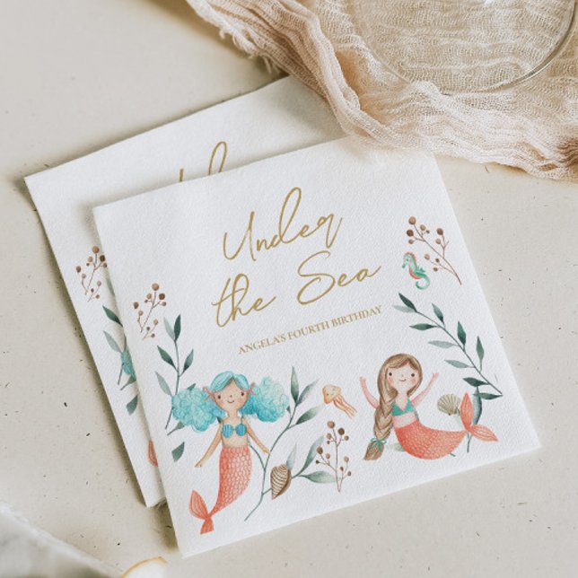 Servilleta De Papel Pequeñas sirenas bajo el mar (Subido por el creador)