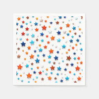 Pequeñas y coloridas estrellas: servilletas de la 