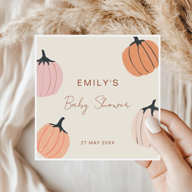 Servilleta De Papel Pequeño Baby Shower de caída de calabaza (Subido por el creador)