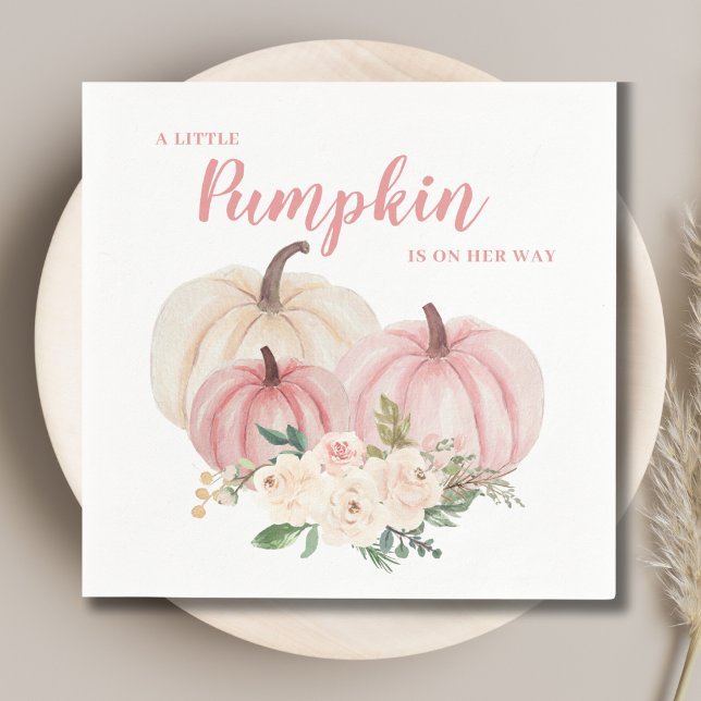 Servilleta De Papel Pequeño Baby Shower rosado de calabaza (Subido por el creador)