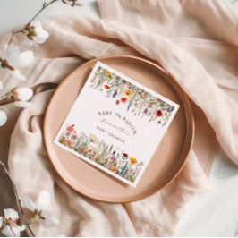 Servilleta De Papel Pequeño Baby Shower rústico de flores silvestres