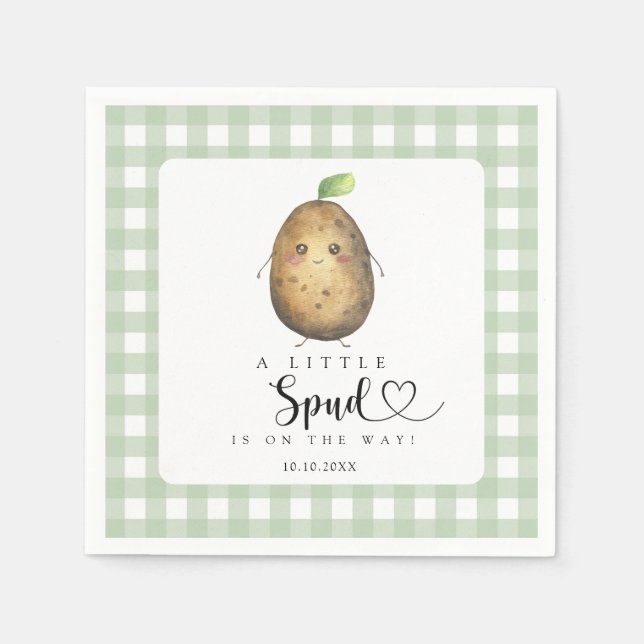 Servilleta De Papel Pequeño Baby Shower Spud (Anverso)