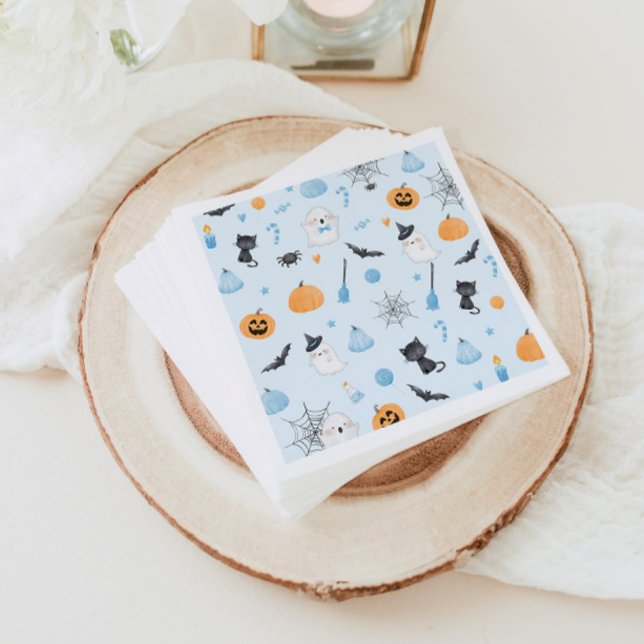 Servilleta De Papel Pequeño Boo casi se debe a la ducha de bebé azul (Subido por el creador)