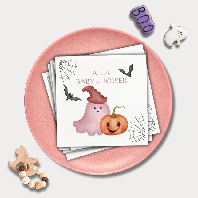Servilleta De Papel Pequeño Boo Fantasma Halloween Baby Shower (Subido por el creador)