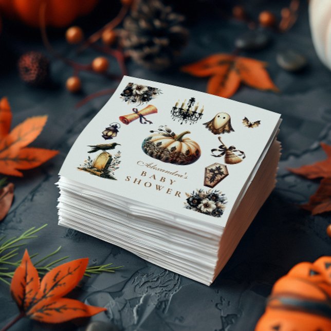 Servilleta De Papel Pequeño Boo Gótico Halloween Baby Shower (Subido por el creador)