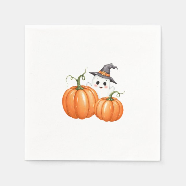 Servilleta De Papel Pequeño Boo Halloween Calabaza Baby Shower (Anverso)