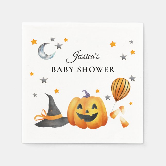 Servilleta De Papel Pequeño Boo Halloween Calabaza Baby Shower (Anverso)