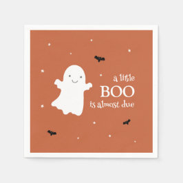 Servilleta De Papel Pequeño Boo Halloween Fantasma Naranja Baby Shower