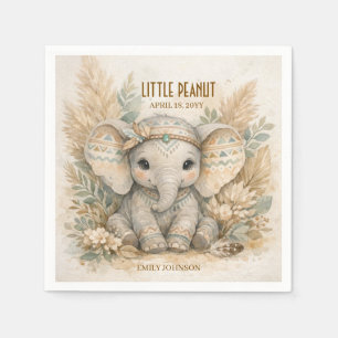 Servilleta De Papel Pequeño Cacahuete Boho Safari Elefante Niño Baby S