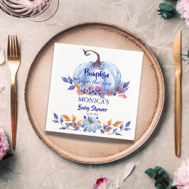 Servilleta De Papel Pequeño calabaza azul bebé ducha