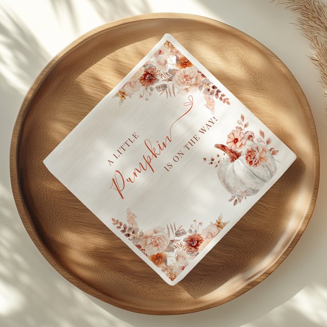 Servilleta De Papel Pequeño calabaza caída Baby Shower floral (Subido por el creador)