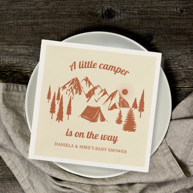 Servilleta De Papel Pequeño Camping Forest Camping Baby Shower (Little Camper Forest Camping Baby Shower Napkins)
