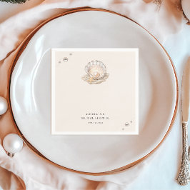 Servilleta De Papel Pequeño Chica de Pearl Ocean Beach Seashell Baby S