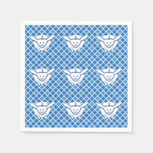 Servilleta De Papel Pequeño conejo japonés, azul