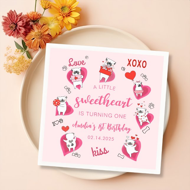 Servilleta De Papel Pequeño corazón San Valentín cachorro cumpleaños N (Subido por el creador)