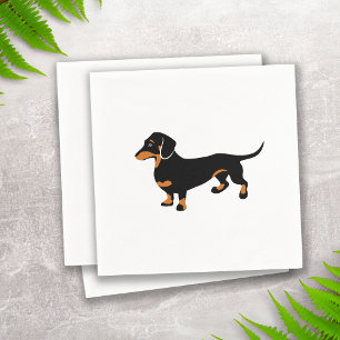 Servilleta De Papel Pequeño Dachshund negro y del moreno lindo - perr