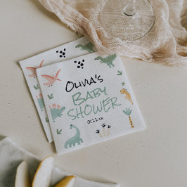 Servilleta De Papel Pequeño Dino en el camino de los dinosaurios Baby 