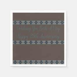 Servilleta De Papel Pequeño Diseñador Marrón Y Turquesa