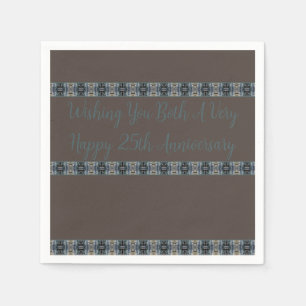 Servilleta De Papel Pequeño Diseñador Marrón Y Turquesa