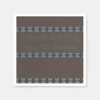 Servilleta De Papel Pequeño Diseñador Marrón Y Turquesa