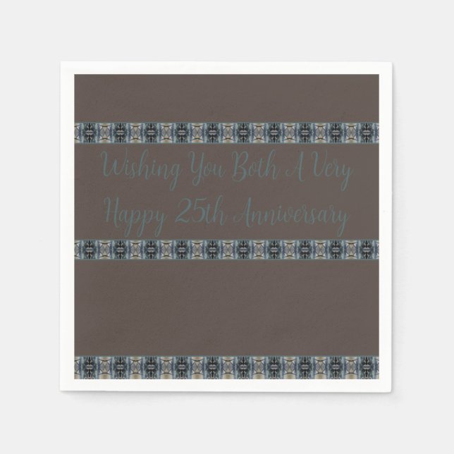 Servilleta De Papel Pequeño Diseñador Marrón Y Turquesa (Anverso)