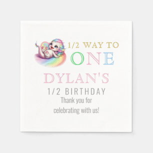 Servilleta De Papel Pequeño dragón a mitad de camino a un cumpleaños r