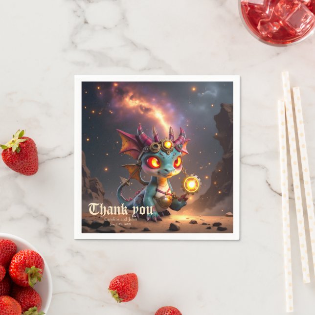 Servilleta De Papel Pequeño Dragón, Gran Energía – El Ember Clockling (In situ)
