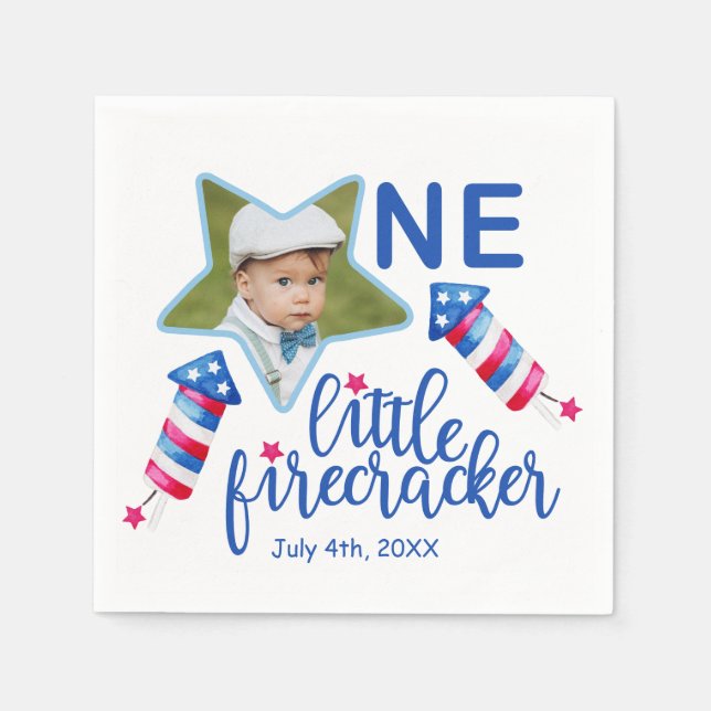 Servilleta De Papel Pequeño Firecracker Napkins de Cumpleaños (Anverso)