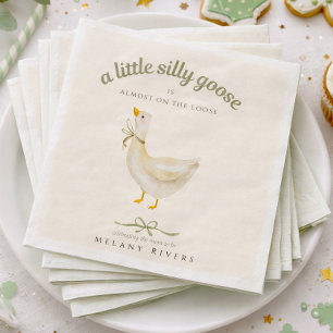 Servilleta De Papel Pequeño ganso tonto lazo verde salvia Baby Shower