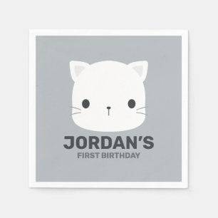 Servilleta De Papel Pequeño gato con nombre personalizado