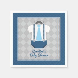 Servilleta De Papel Pequeño hombre bigote cortante suspende Baby Showe
