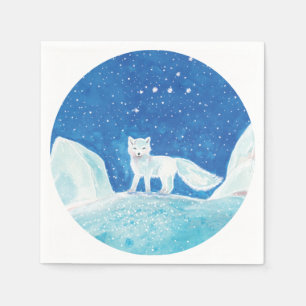 Servilleta De Papel Pequeño Ilustracion de Fox Ártica (Vulpes Lagopus)