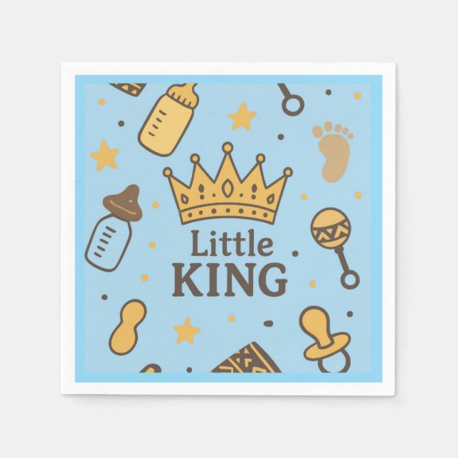 Servilleta De Papel Pequeño King Baby Shower Napkins (Anverso)